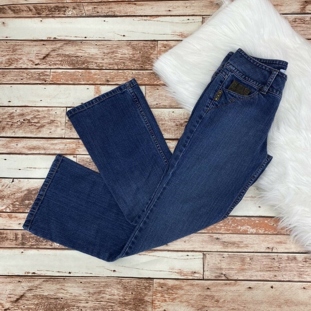 CAbi Contemporary Fit Flare Wide Leg Jeans Size 2